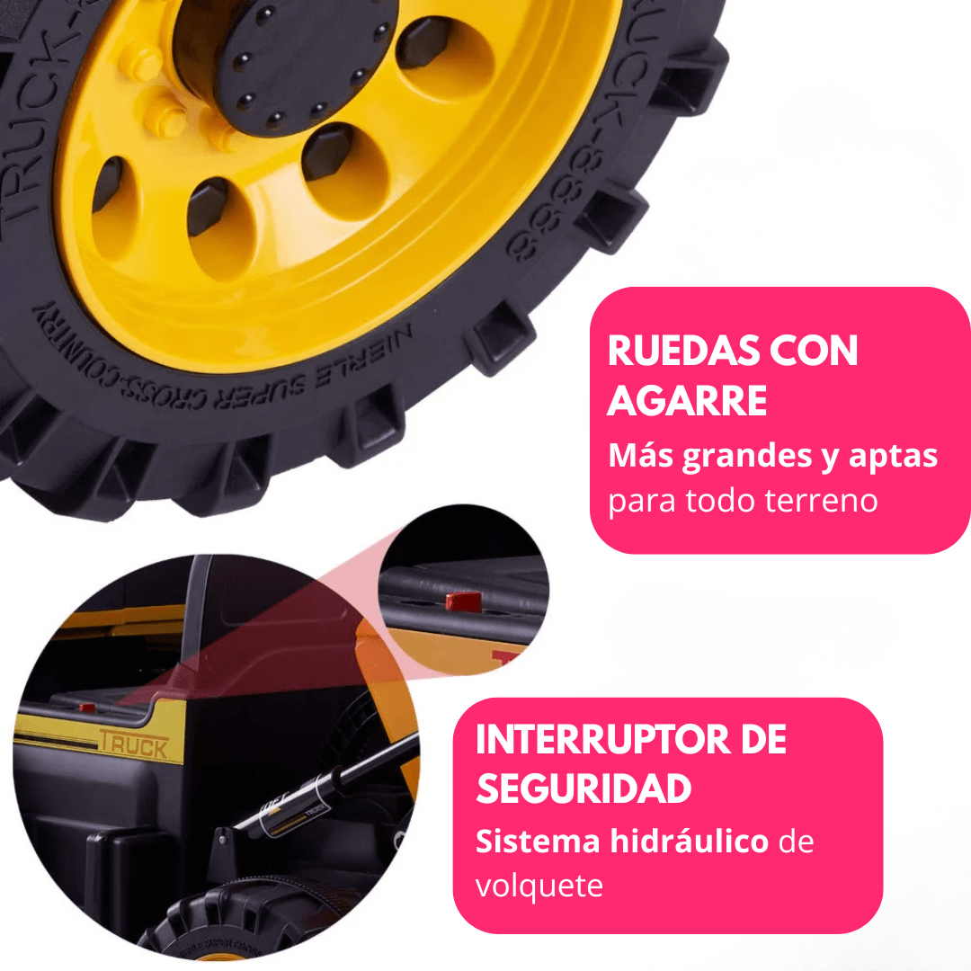 Camión Volquete Eléctrico Infantil 12V 4x4 Con Descarga - Muy Moderna Uruguay