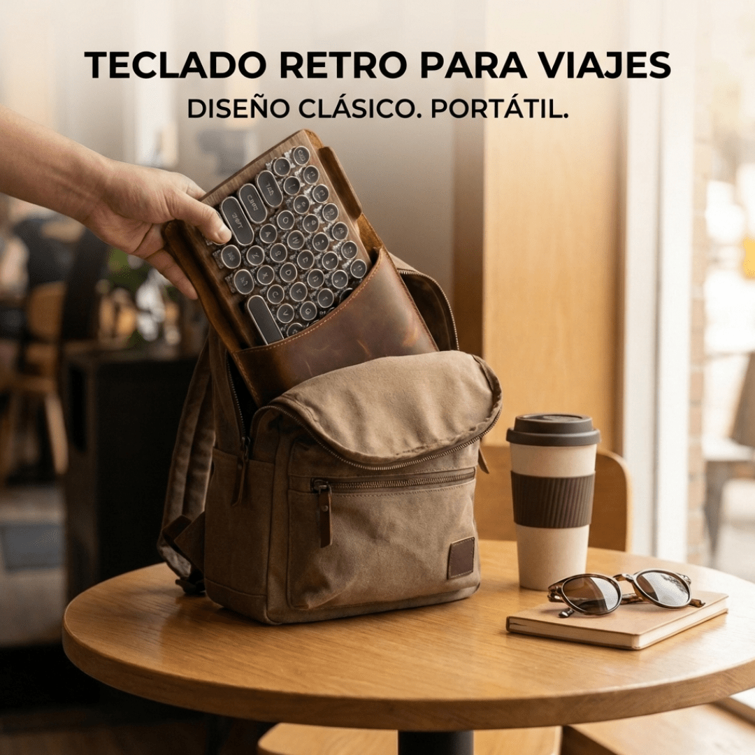 Teclado Bluetooth Mecánico Retro Switch Blue Inalámbrico - Muy Moderna Uruguay