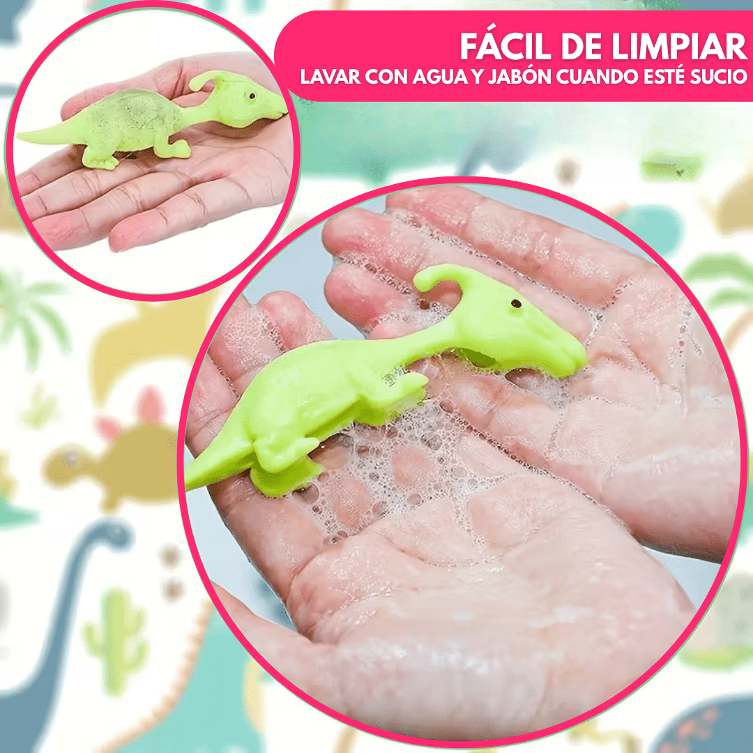 Set 10 Dinosaurios Pegajosos Juguete Lanzar Pared Sticky - Muy Moderna Uruguay