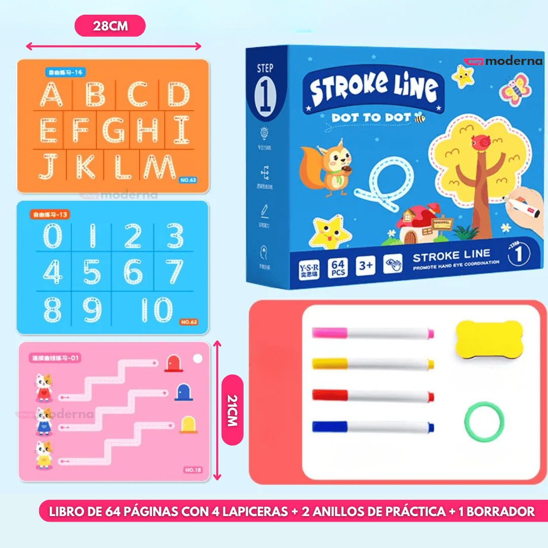 Libro Montessori De Escritura Y Dibujo 64 Páginas - Muy Moderna Uruguay