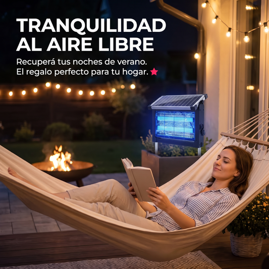 Lámpara Mata Mosquitos Solar UV para Exterior e Interior