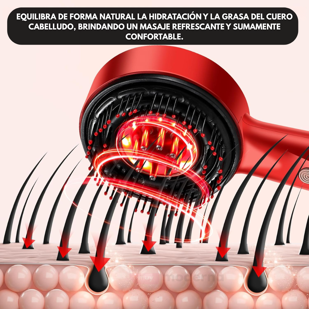 Peine Masajeador Para Cuidado Cuero Cabelludo con Luz Roja