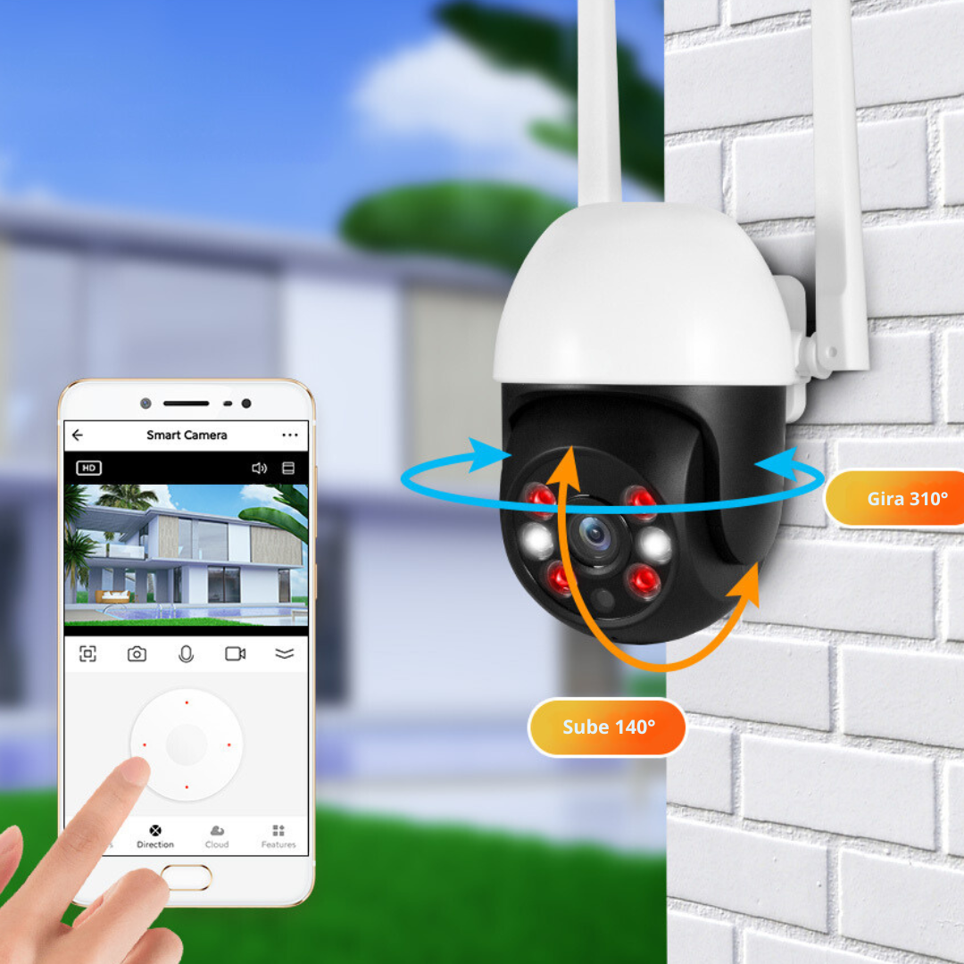 Cámara Exterior Wifi Con Seguimiento Y Vision Nocturna Tuya Smart