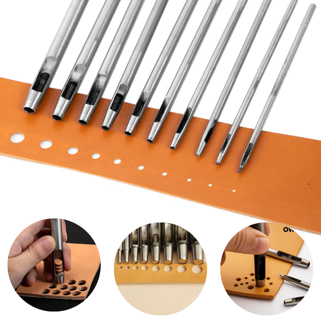 Set de 6 Perforadores Huecos para Cuero