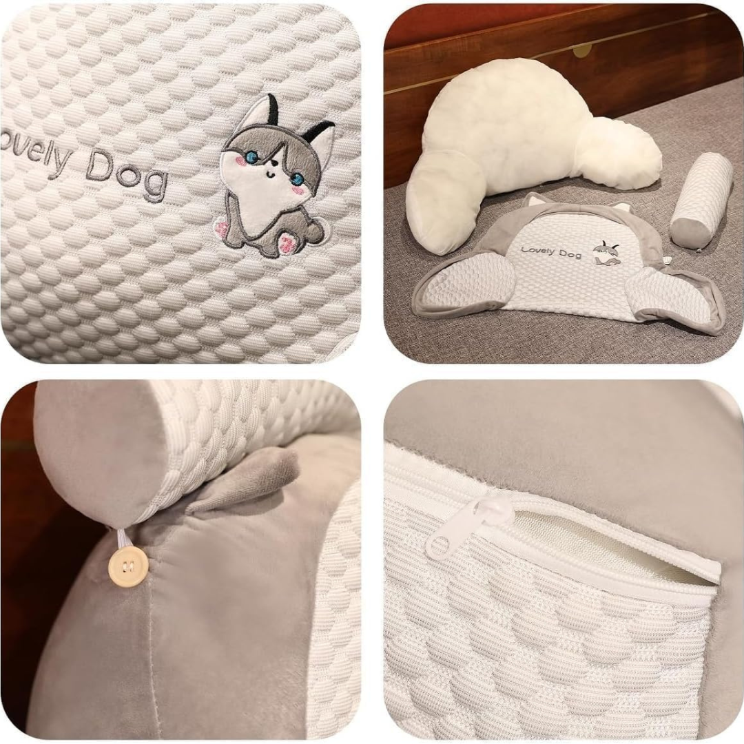 Almohadón Lumbar con Posabrazo para Cama, Silla y Sillón