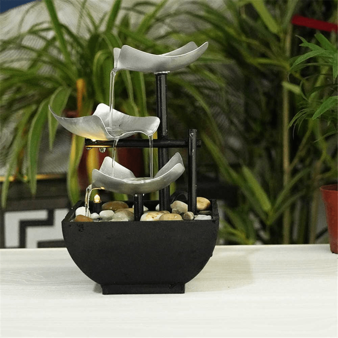 Fuente Decorativa de 3 Cascadas de Agua con Piedras Iluminadas - Muy Moderna Uruguay