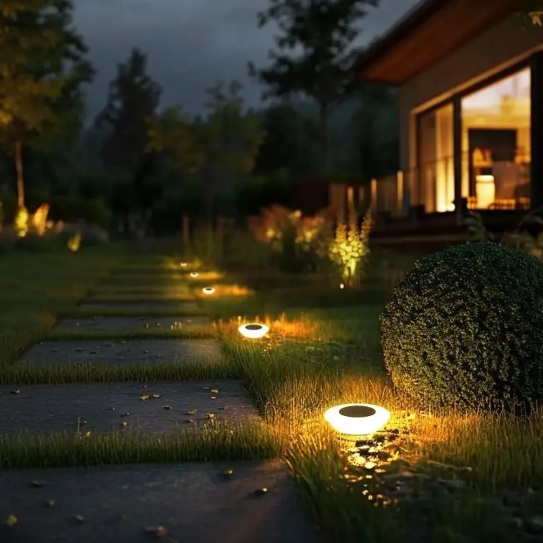 Pack x4 Luces Solares LED Cálidas para Jardín- Automáticas e Impermeables