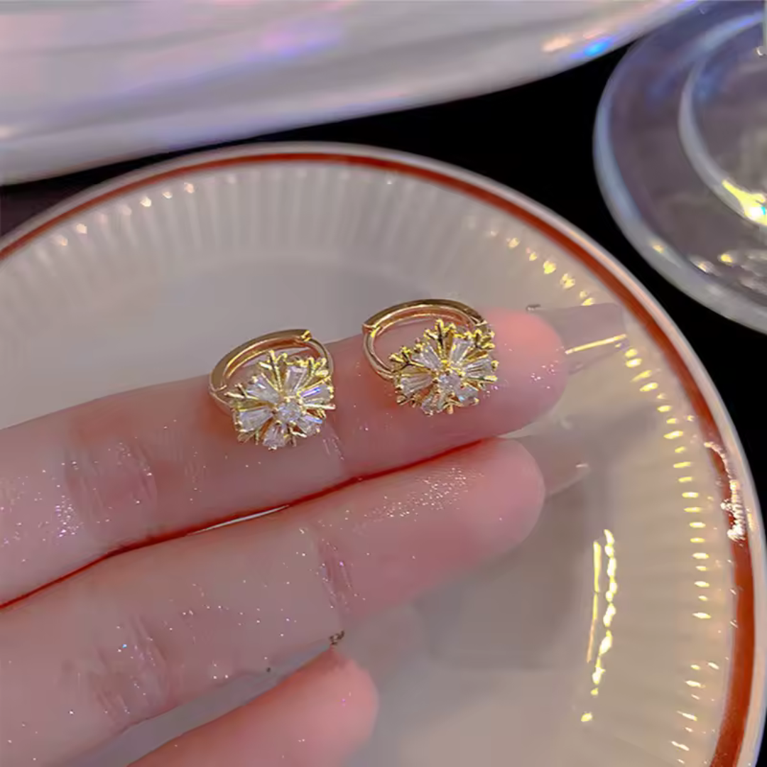 Caravanas Copo de Nieve Baño de Oro