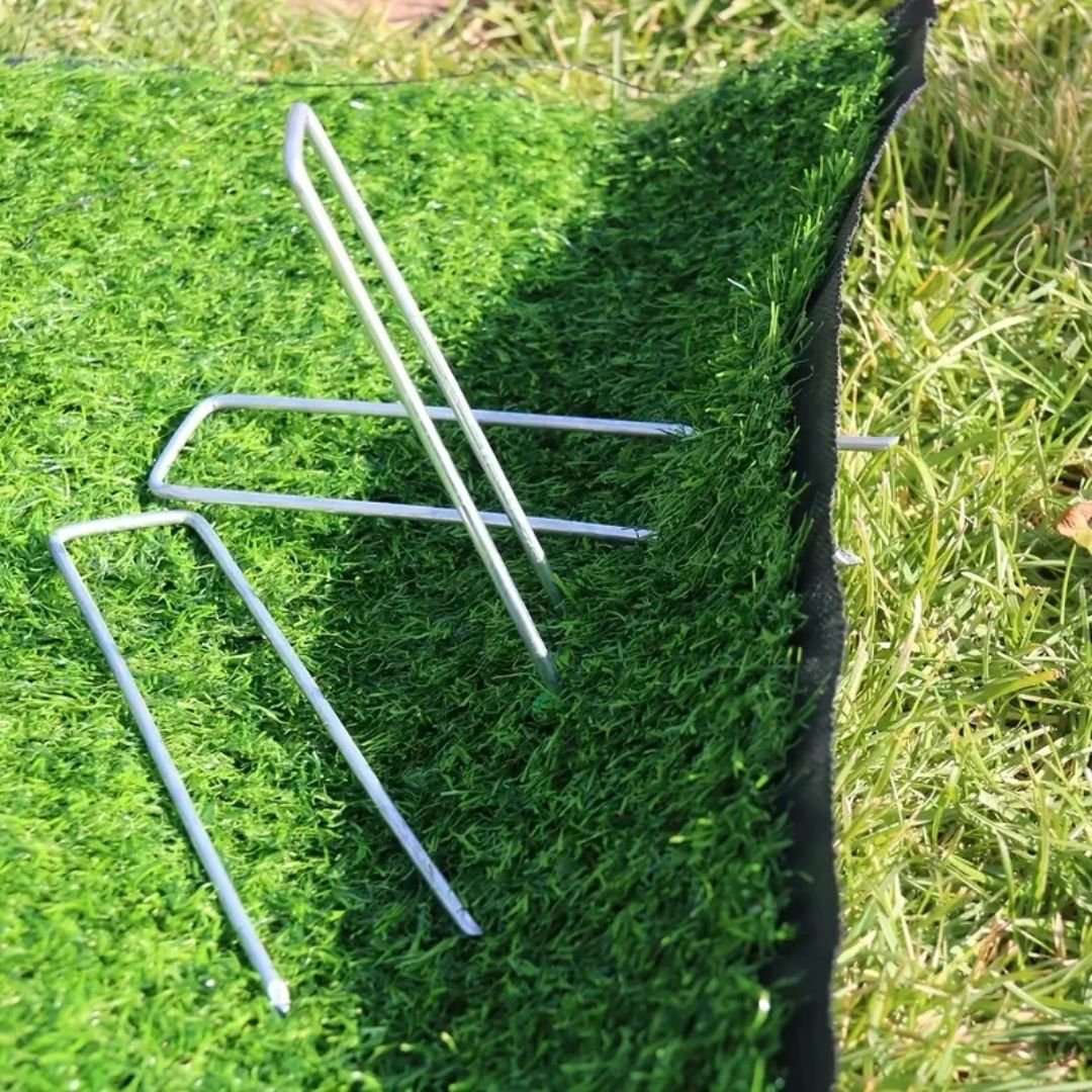 Pack De 100 Grampas Estacas Galvanizadas Para Tejido Y Jardín - Muy Moderna Uruguay