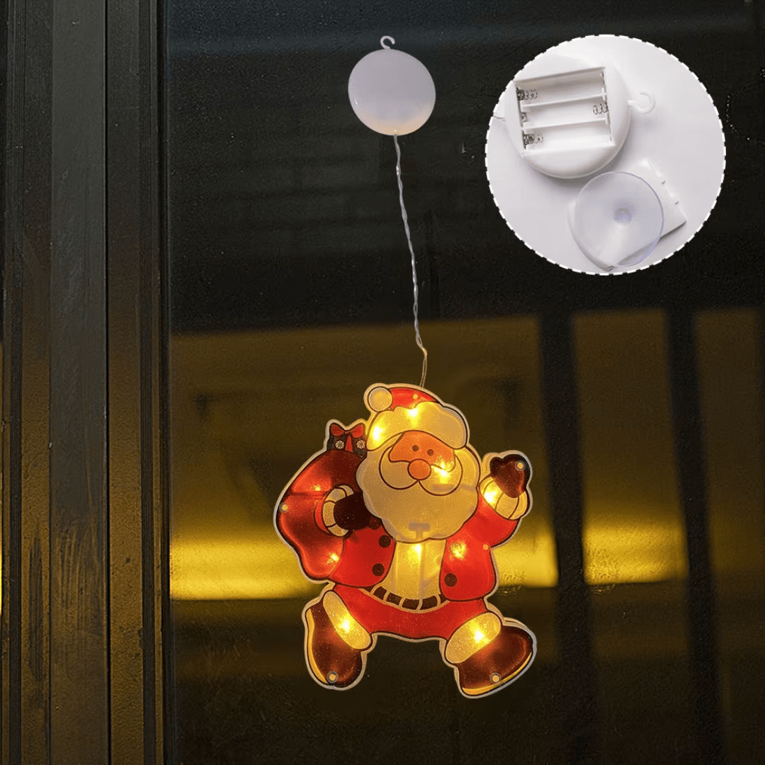 Set 3 Adornos Navideños de Ventana con Luz LED - Muy Moderna Uruguay