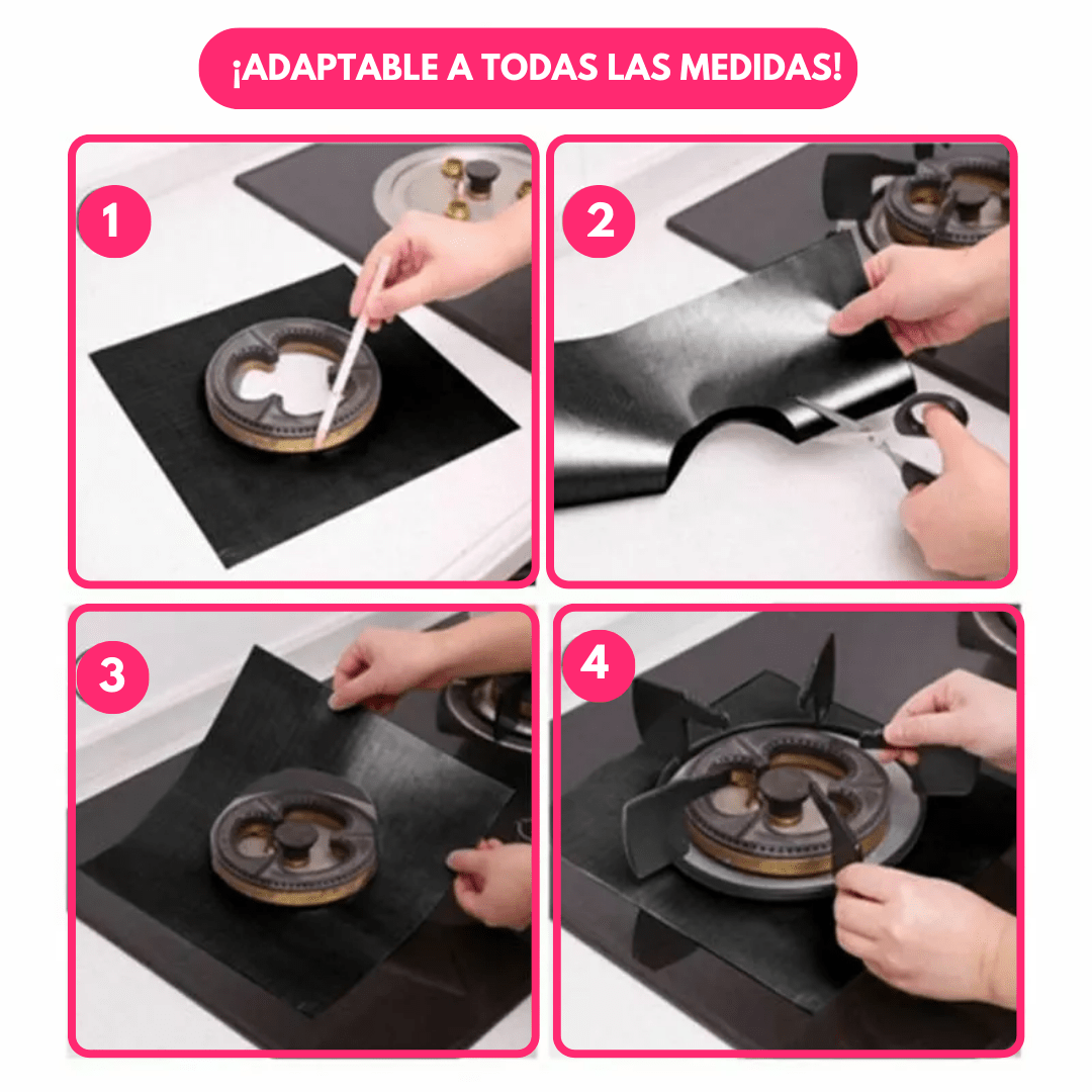 Set x4 Cubre Hornallas de Teflon - Muy Moderna Uruguay