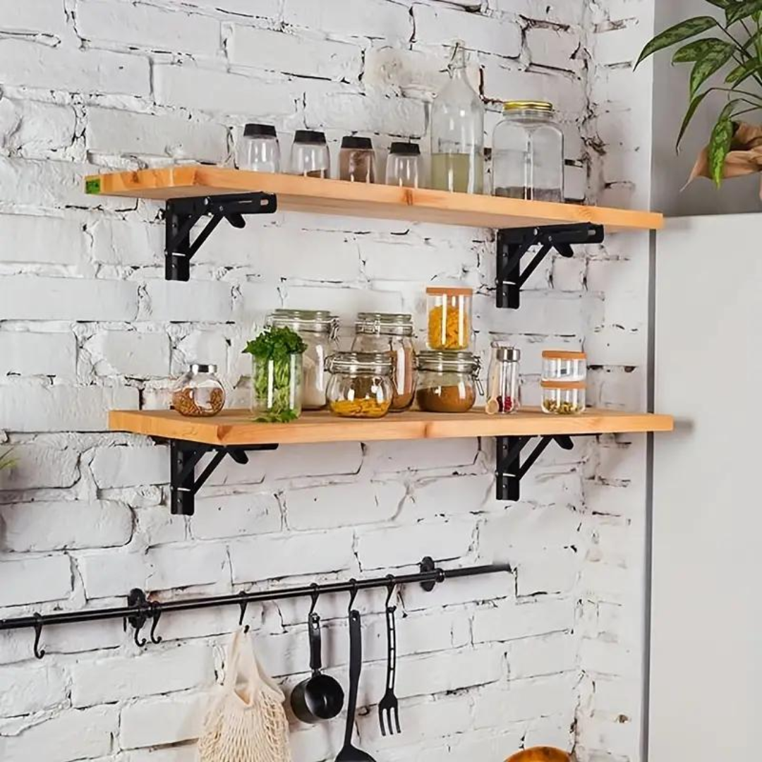 Juego De 2 Ménsulas Rebatibles Acero Inoxidable