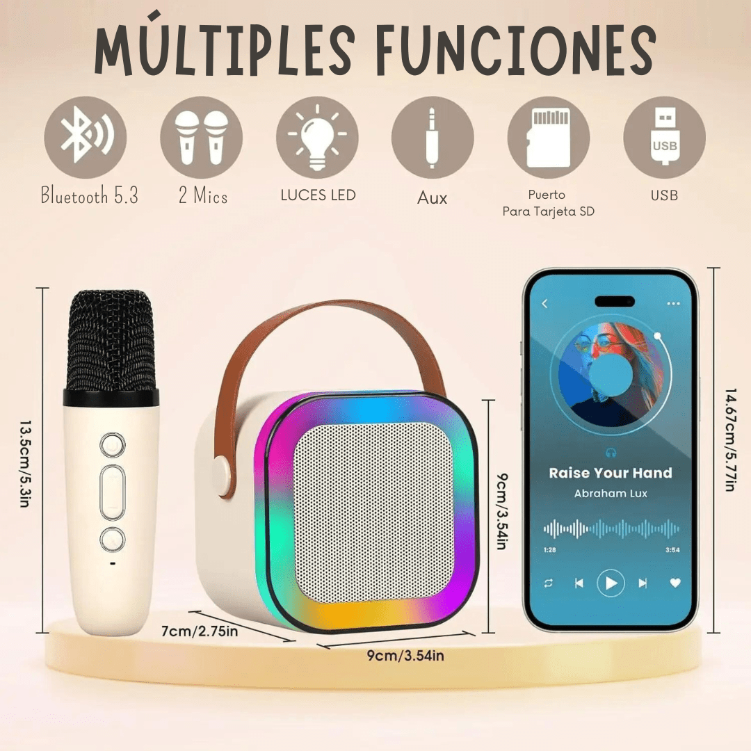Kit Parlante Bluetooth Con 2 Micrófonos Para Cantar Karaoke - Muy Moderna Uruguay