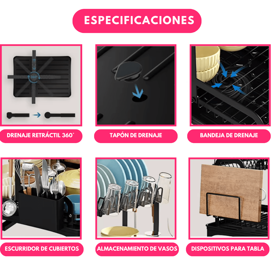 Escurridor Shelf Con Drenaje de Agua - Muy Moderna Uruguay