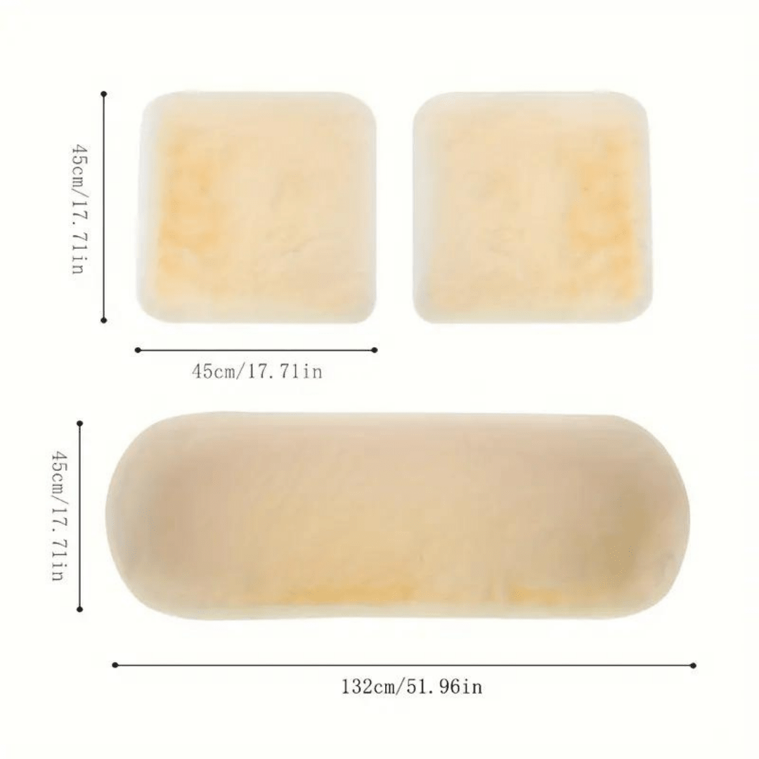 Set De 3 Almohadones Felpa 3.5cm Espesor Para Asiento - Muy Moderna Uruguay