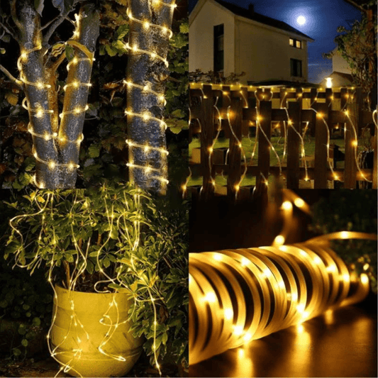 Guirnalda Solar en Tubo Impermeable Luces LED 20mts - Muy Moderna Uruguay