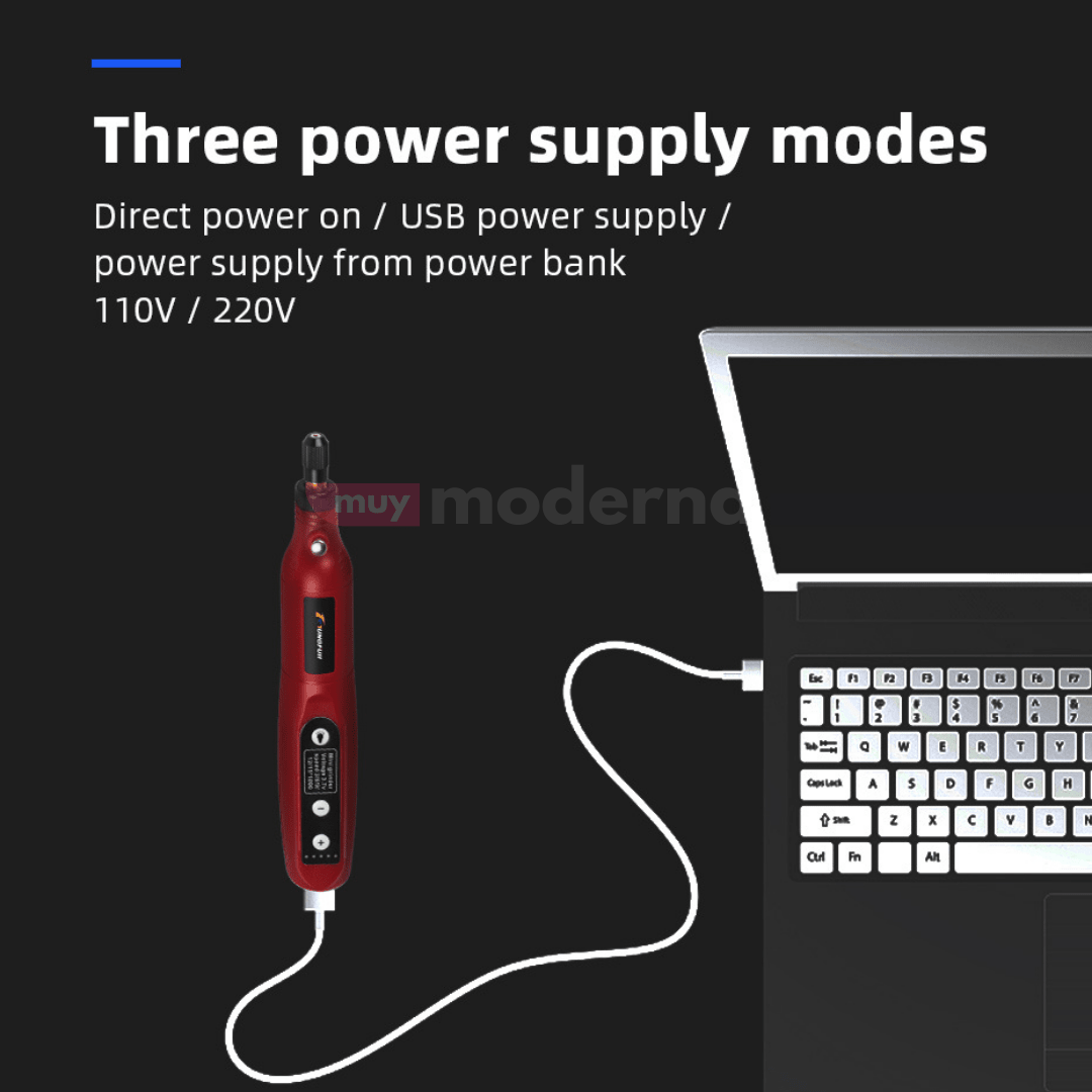 Mini Torno Recargable USB con Accesorios - Muy Moderna Uruguay