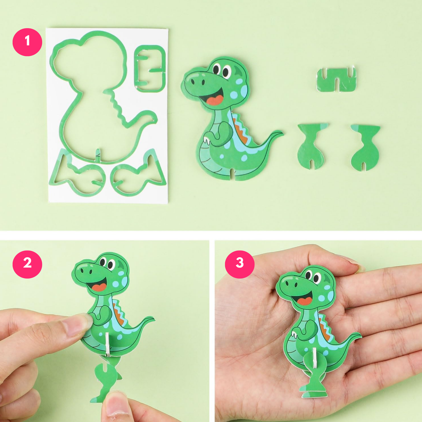 Figuras Para Armar Animales Y Dinosaurios 3d Juguete Pack 60