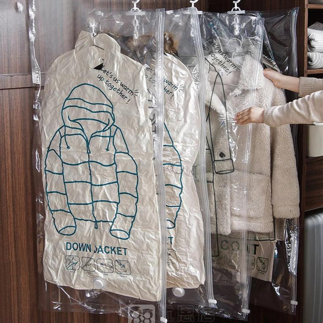 Kit de Bolsas para Guardar Ropa al Vacío + Aspirador