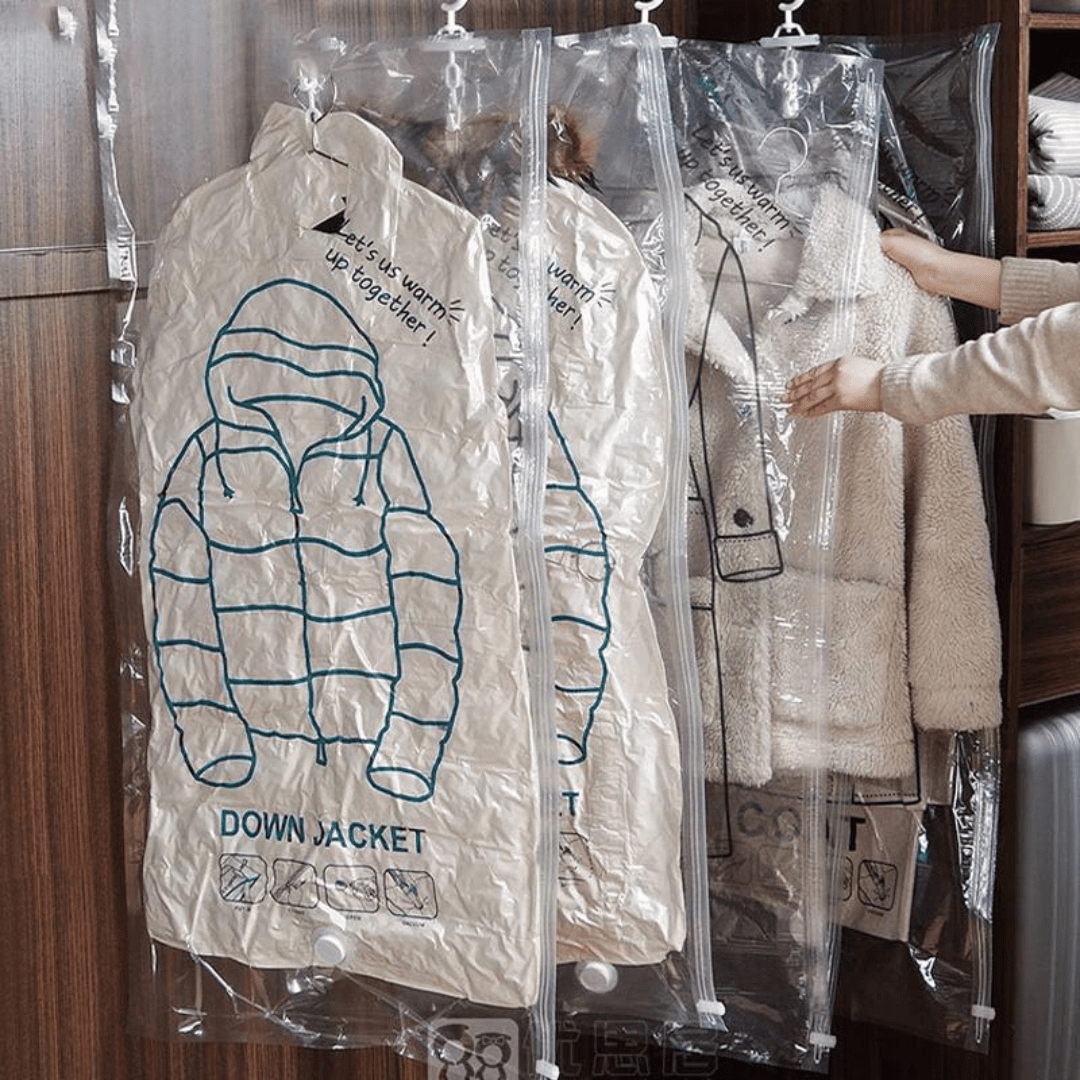 Kit de Bolsas para Guardar Ropa al Vacío + Aspirador - Muy Moderna Uruguay