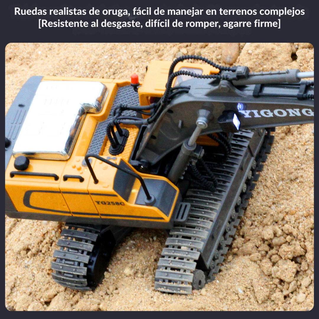 Juguete Excavadora Realista Con Brazo Control Remoto