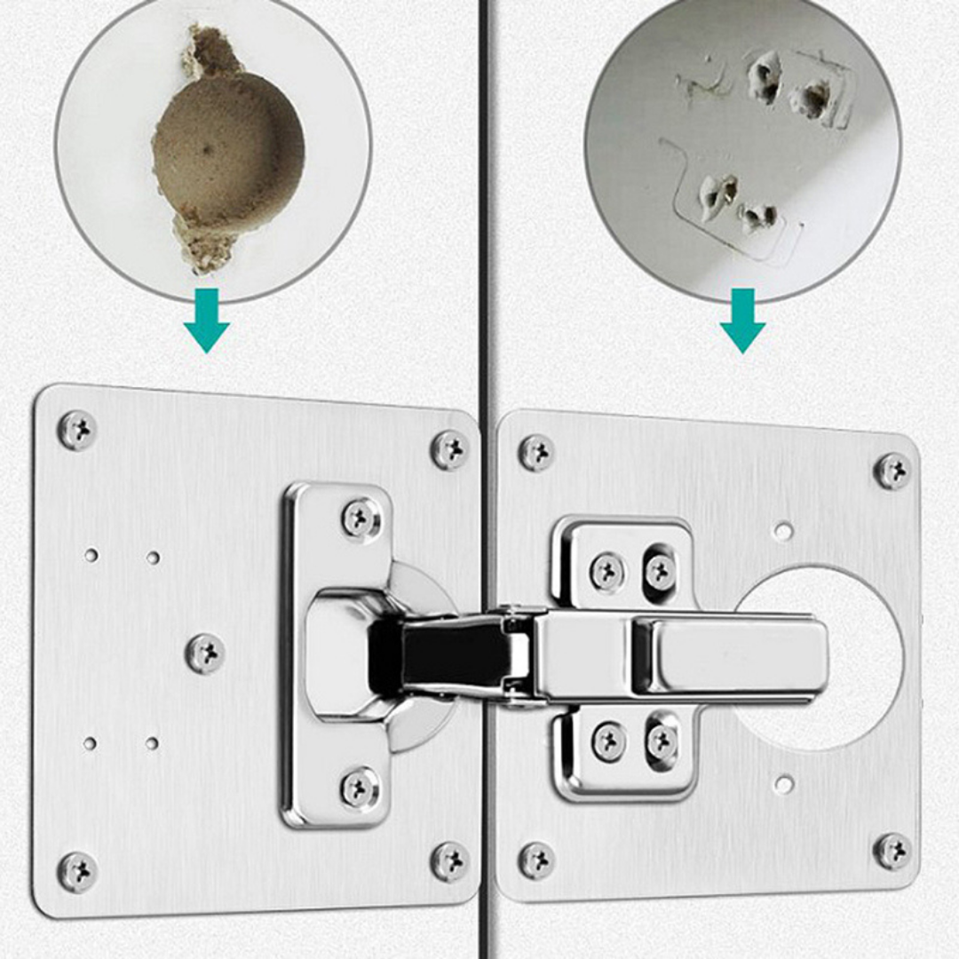 Set de 4 Placas Metálicas para Reparación de Bisagras
