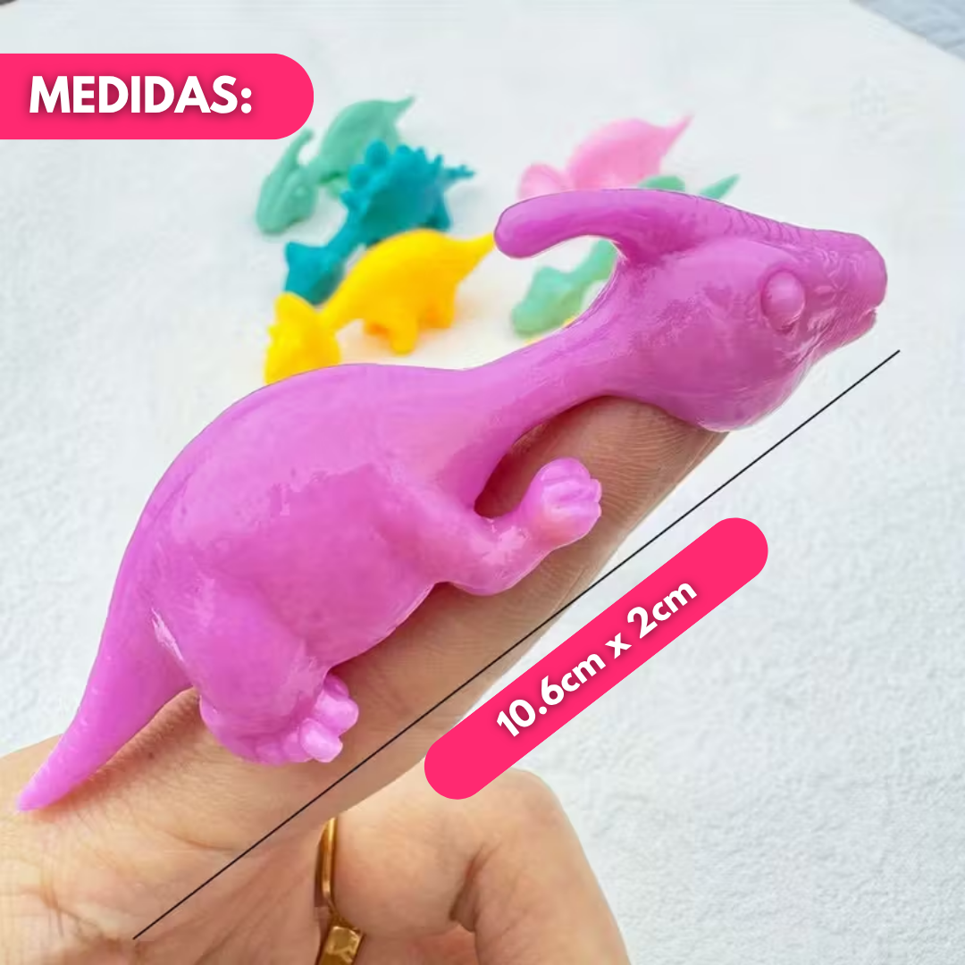 Set 10 Dinosaurios Pegajosos Juguete Lanzar Pared Sticky