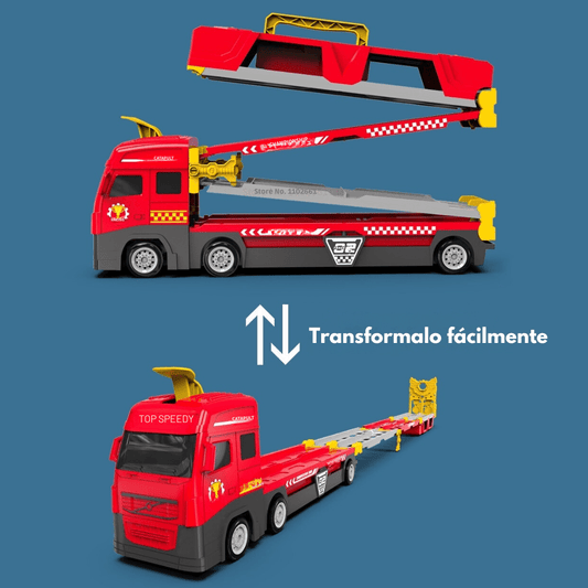 Camion De Juguete Con Pista Desplegable + 6 Autitos - Muy Moderna Uruguay