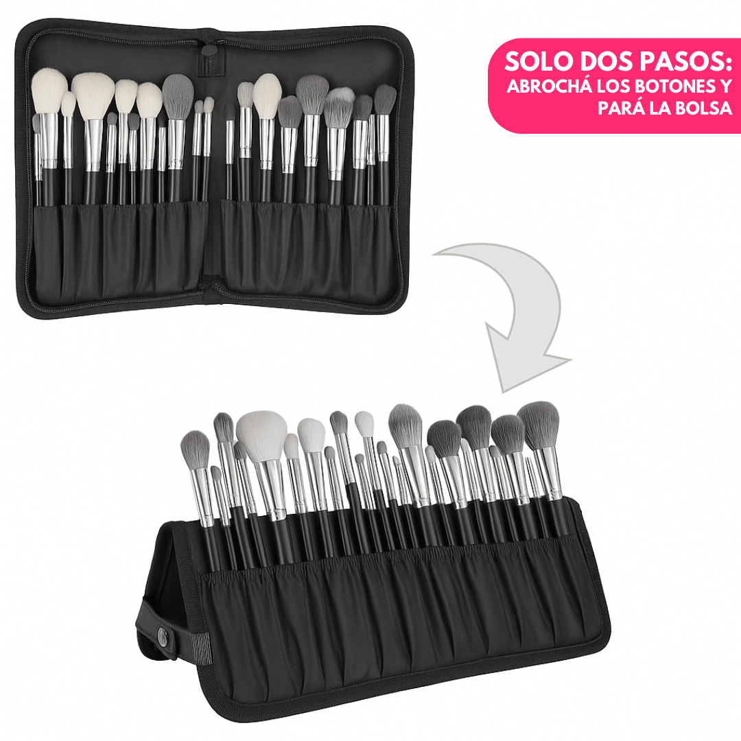Set de 30 Brochas de Maquillaje Profesional con Estuche - Muy Moderna Uruguay