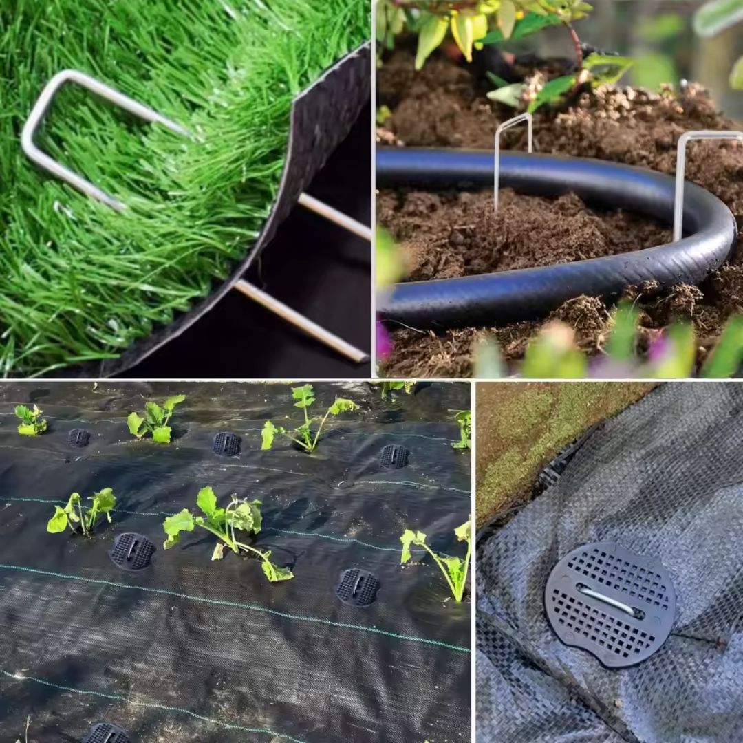 Pack De 100 Grampas Estacas Galvanizadas Para Tejido Y Jardín