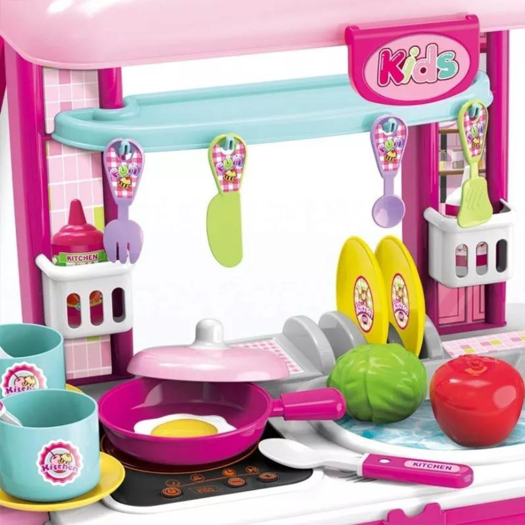Cocina De Juguete Maleta 2 En 1 Pequeña Chef Con Accesorios