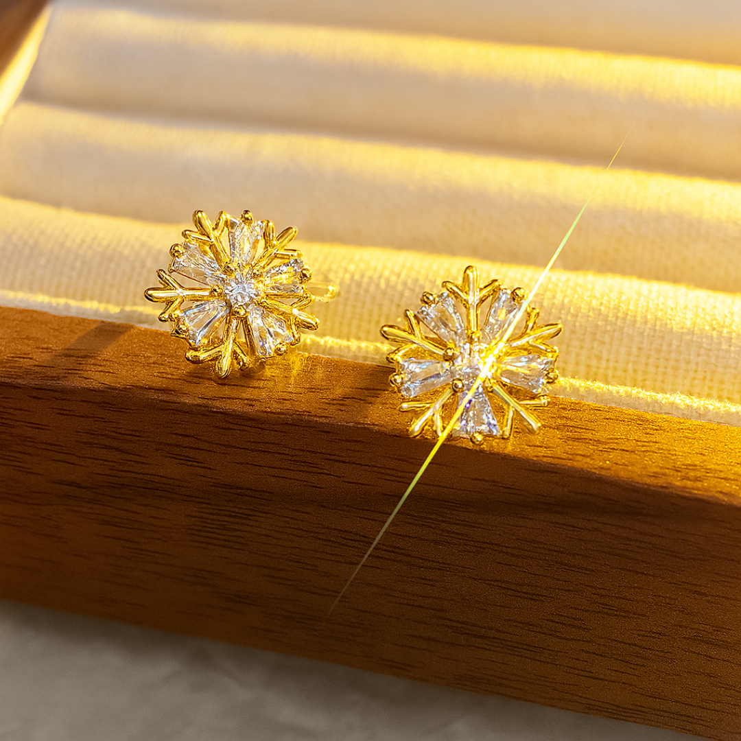 Caravanas Copo de Nieve Baño de Oro