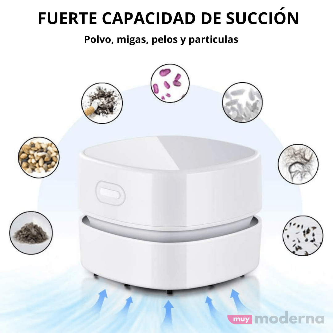 Mini Aspiradora de Escritorio con carga USB - Muy Moderna Uruguay