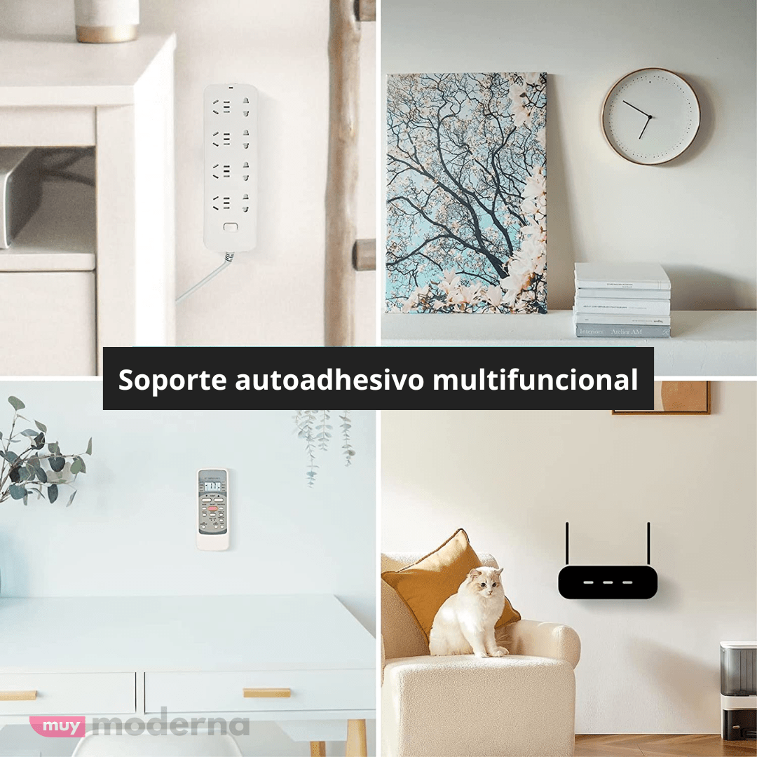 Set de 4 Soportes Adhesivos Para Montaje en Pared - Muy Moderna Uruguay