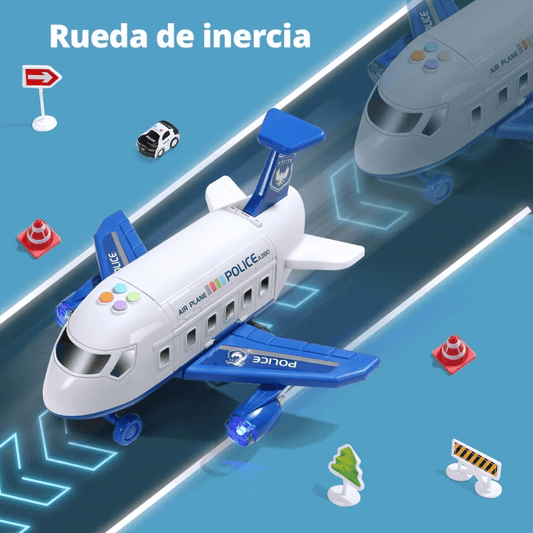 Avión de Juguete con Pista Interactiva, Grúa y Autitos - Muy Moderna Uruguay
