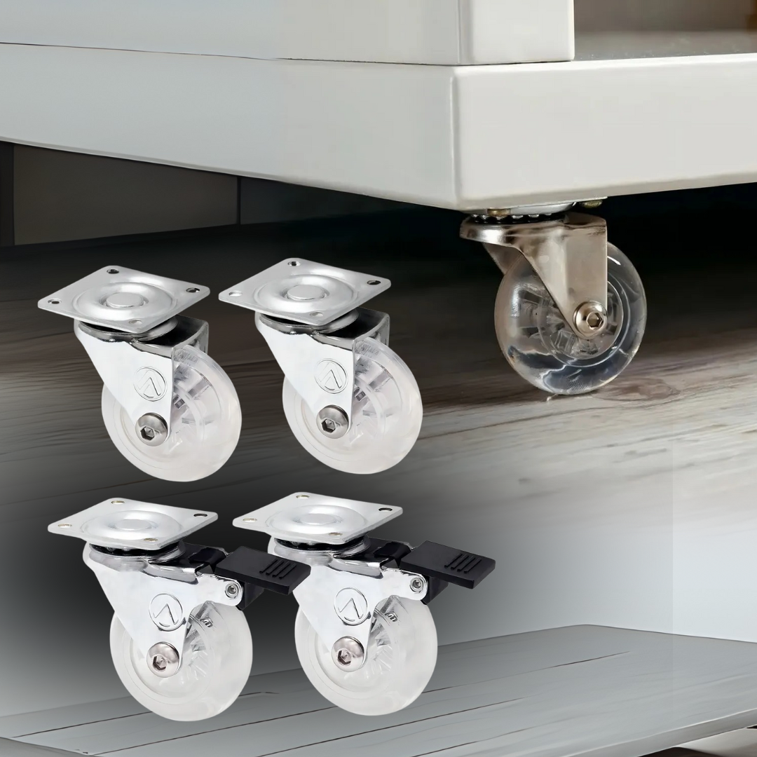 Kit De 4 Ruedas De Silicona Para Muebles Con Freno