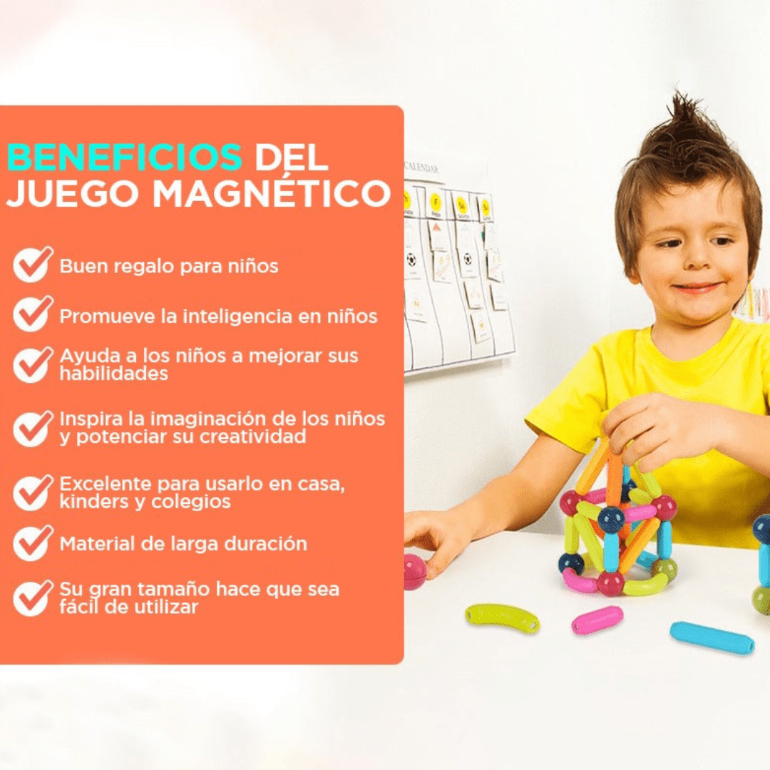 Juego De Construcción Bastones Magnéticos - Muy Moderna Uruguay