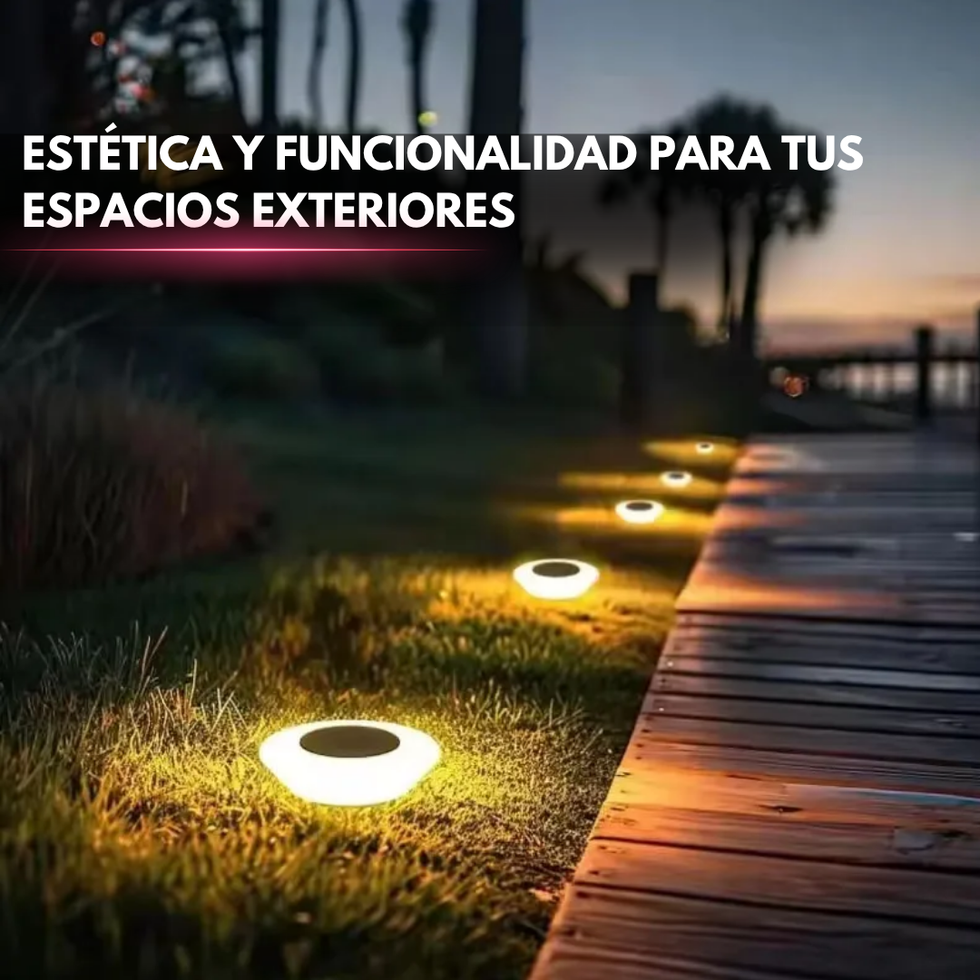 Pack x4 Luces Solares LED Cálidas para Jardín- Automáticas e Impermeables