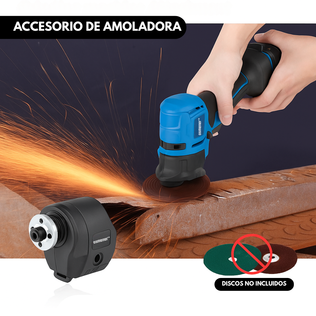 Herramienta Inalambrica 6 En 1 Taladro + Motosierra + Lija OSMENER con 2 baterías