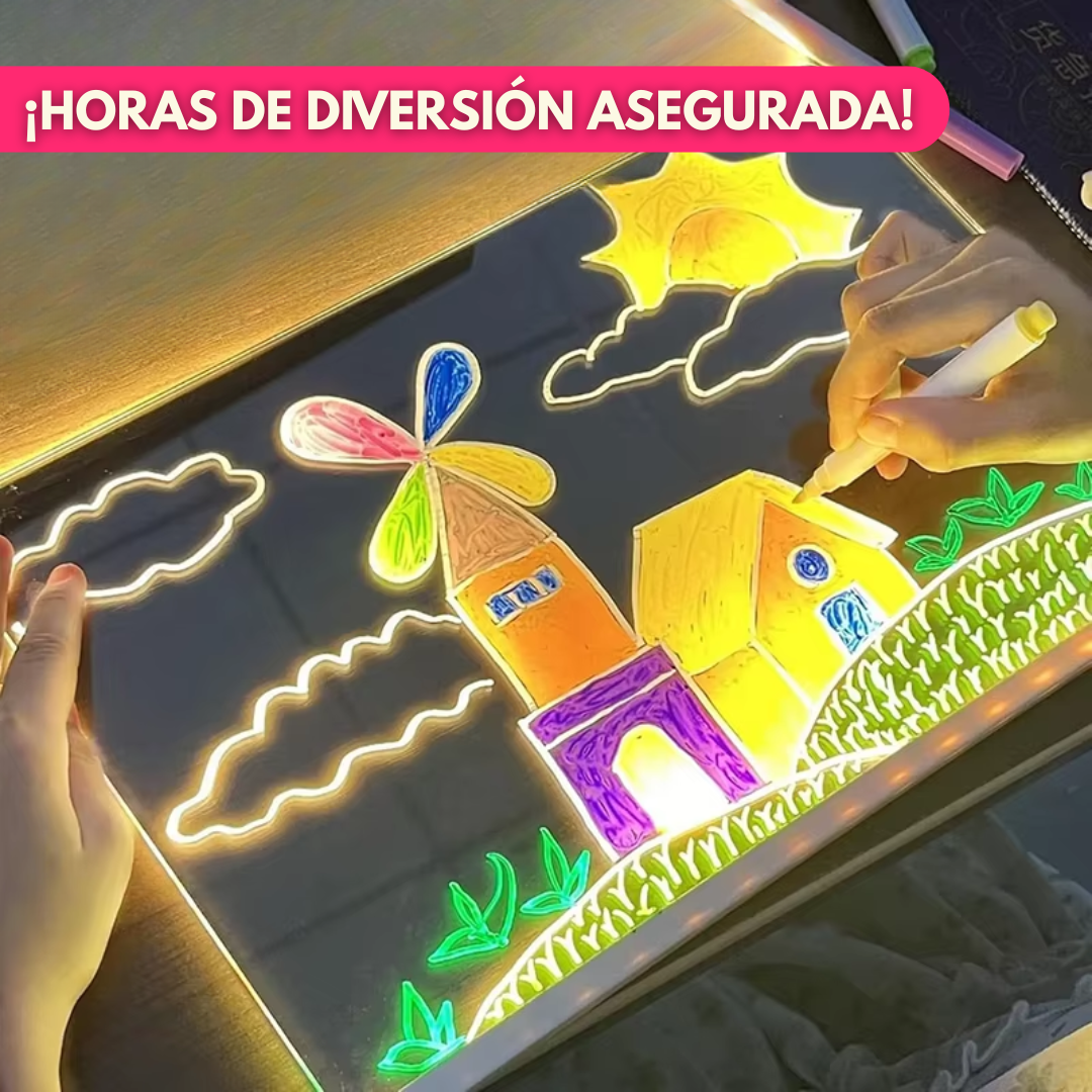 Pizarra LED Mágica Para Dibujar Con Luces Infantil Montessori - Muy Moderna Uruguay