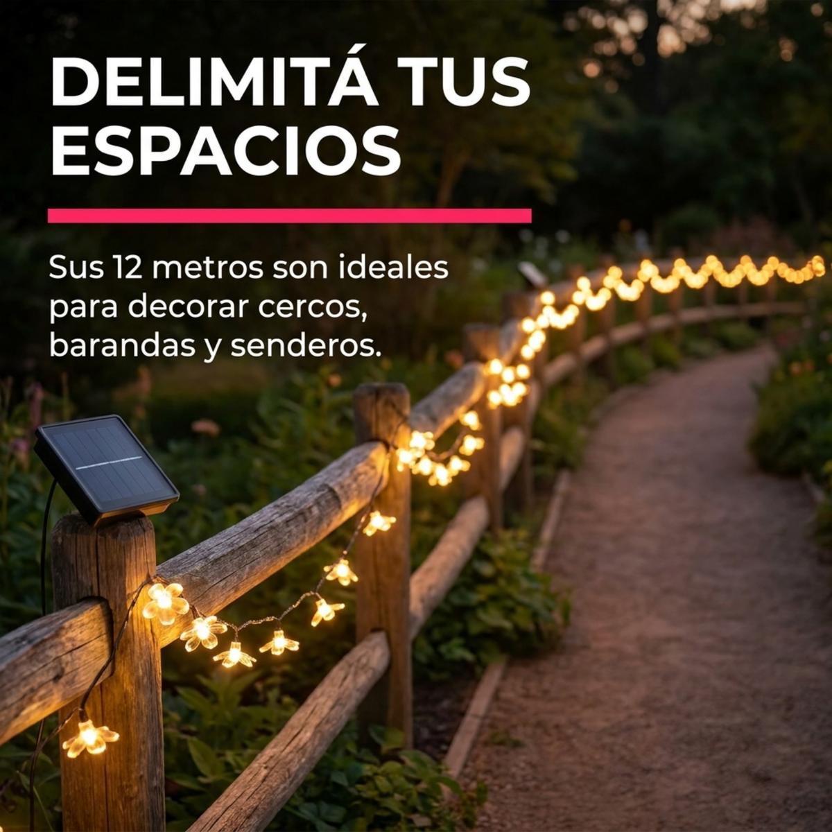 Guia de Flores Solares de Exterior 12m ecoinnova