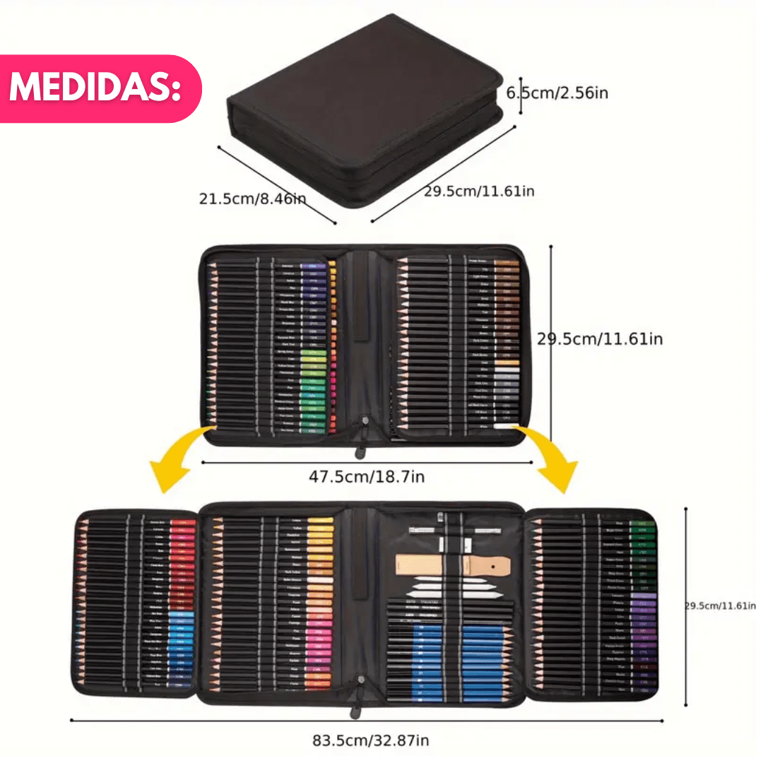 Lápices De Colores Para Dibujo Y Pintura Kit Completo 95 Piezas - Muy Moderna Uruguay