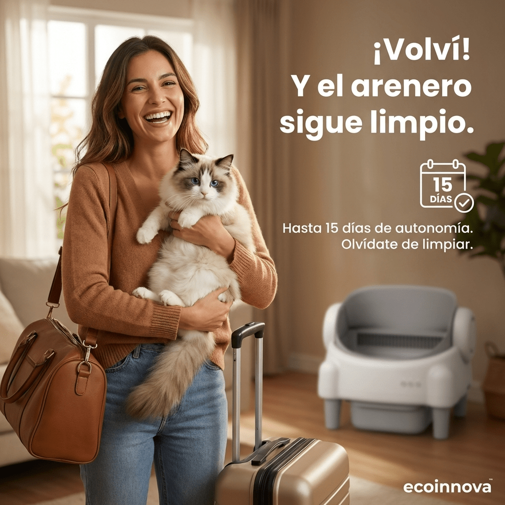 Arenero Gato Automático Autolimpiante Open Top - Ecoinnova - Muy Moderna Uruguay