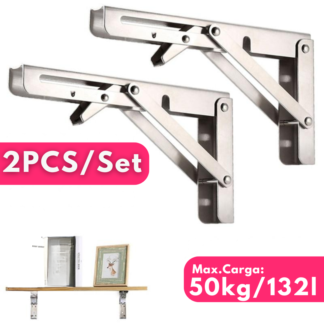 Juego De 2 Ménsulas Rebatibles Acero Inoxidable