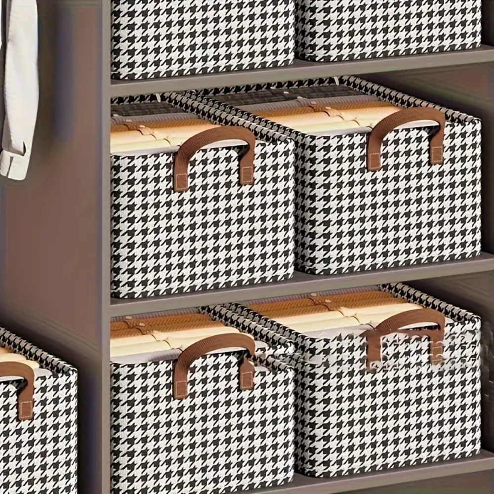 Cajon a Cuadros Organizador de Ropa con Estructura Metalica