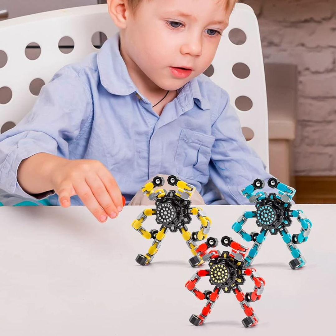 Set 4 Fidget Spinner Transformables Antiestrés Juguete Sensorial