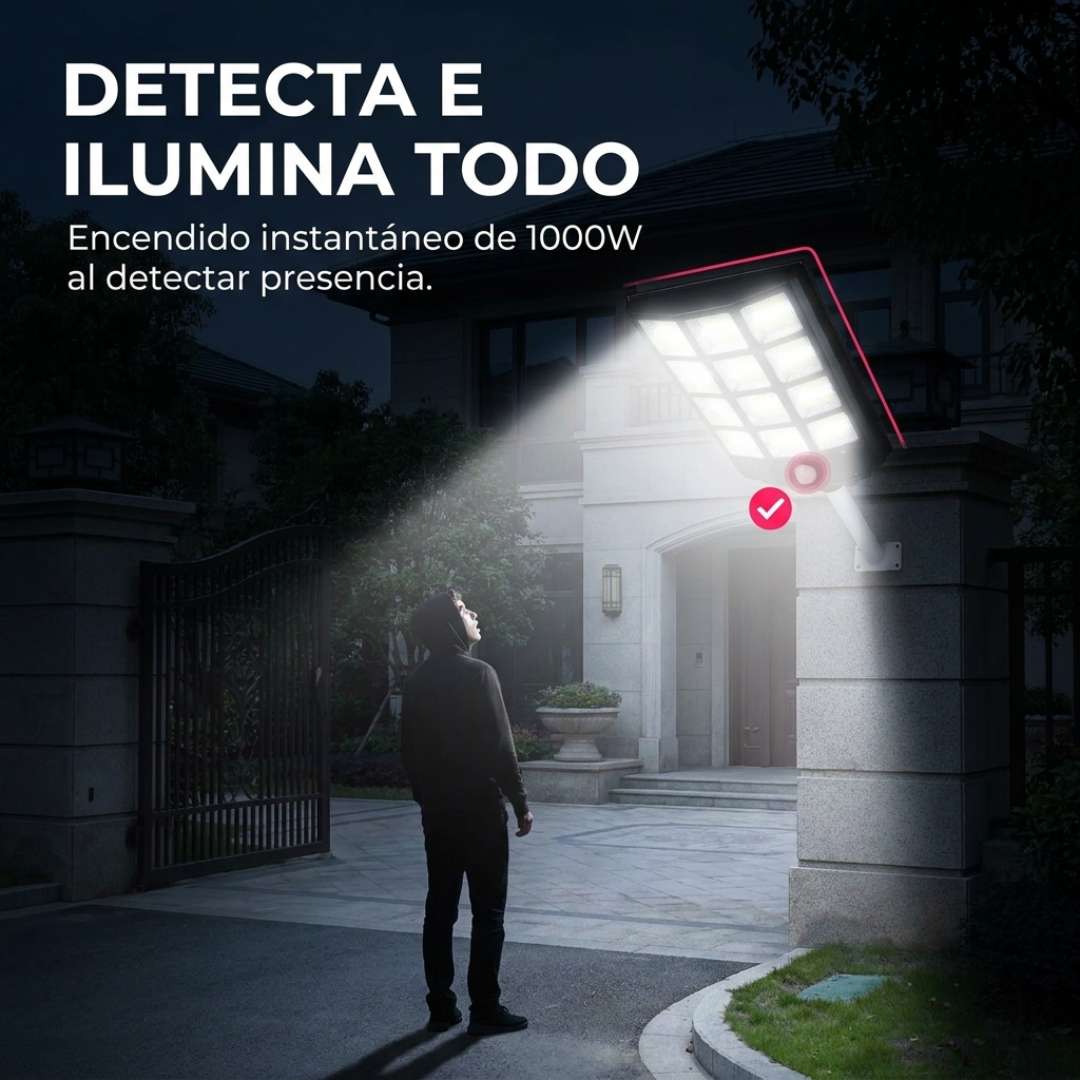 Foco Solar Led 1000w Exterior Alumbrado C/Remoto - Ecoinnova