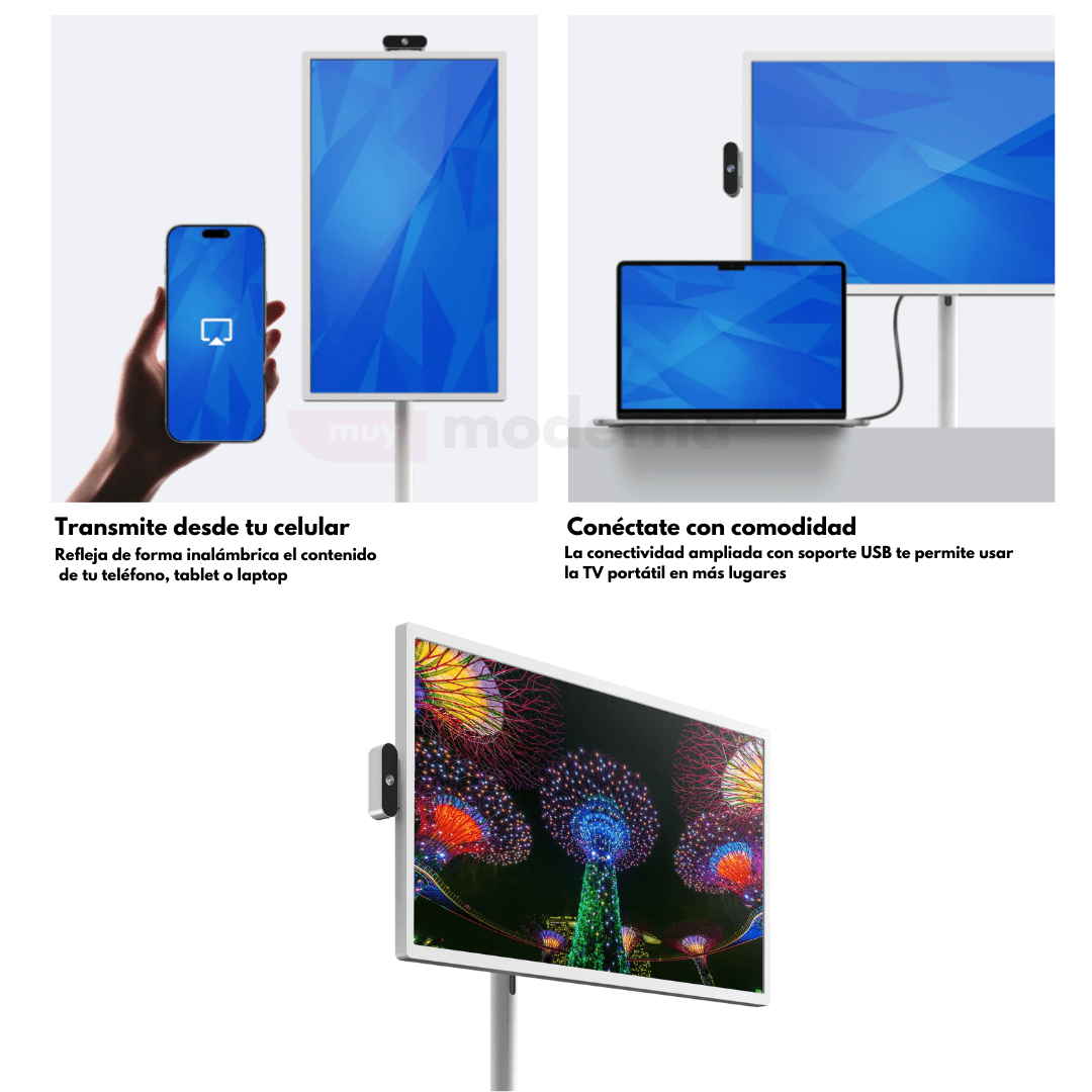 Pantalla Táctil Gigante Android TV con Tripode Portátil - Muy Moderna Uruguay