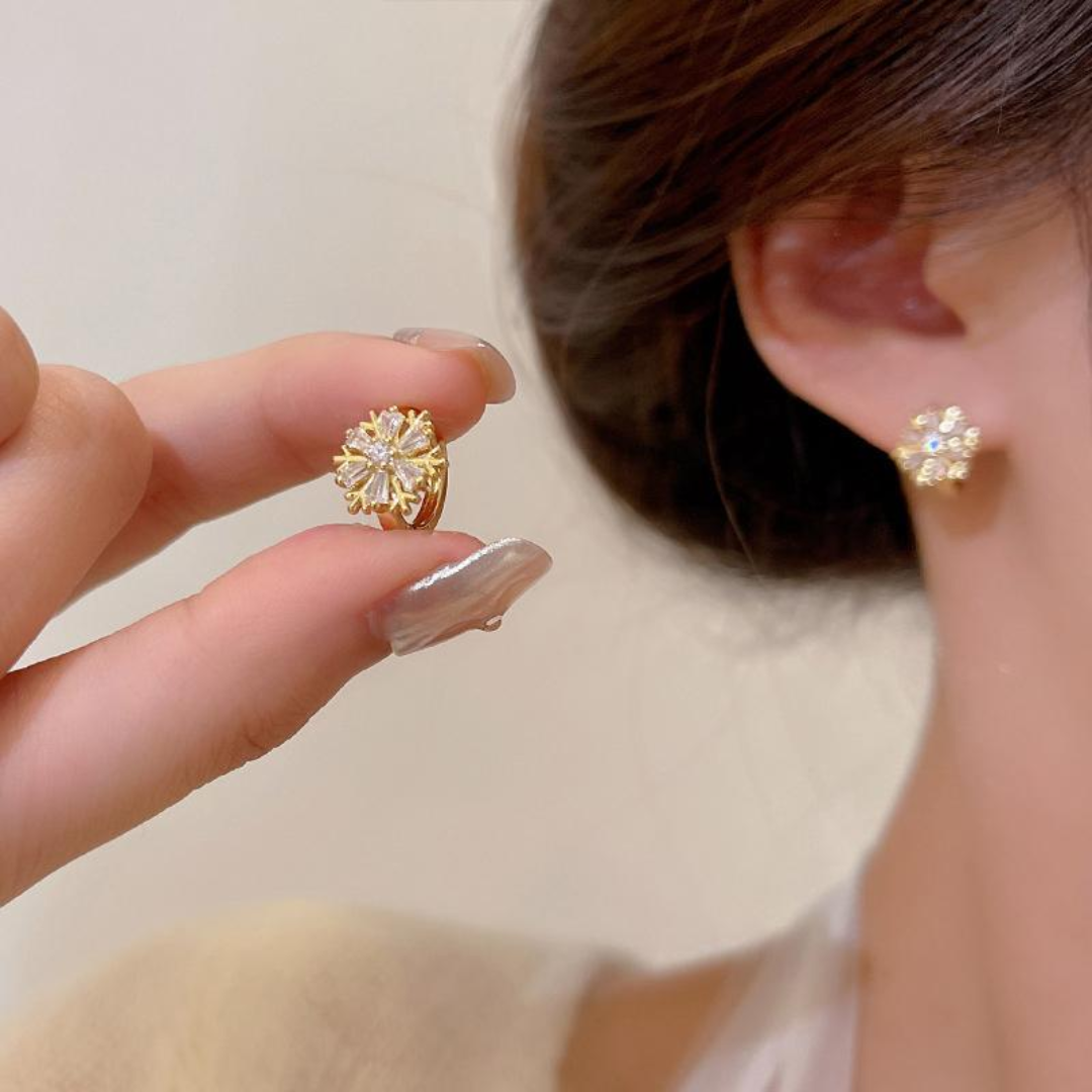 Caravanas Copo de Nieve Baño de Oro