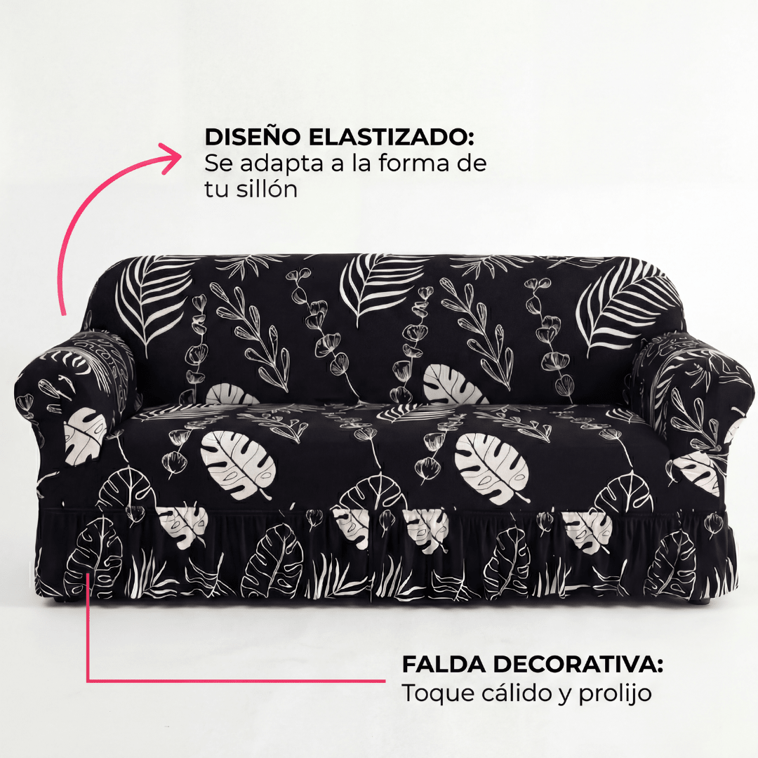 Funda Sillon Elastizada Cubre Sofá Con Falda - Muymo Hogar - Muy Moderna Uruguay